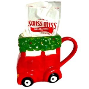 Christmas Holiday Red Car Christmas Wreath Coffee with Cocoa GIFT SET